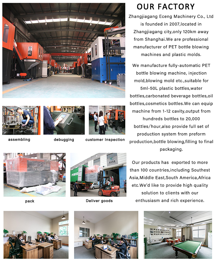 PET 4 Cavity Mineral Water Bottle Making Machine 4.5*1.6*1.9m