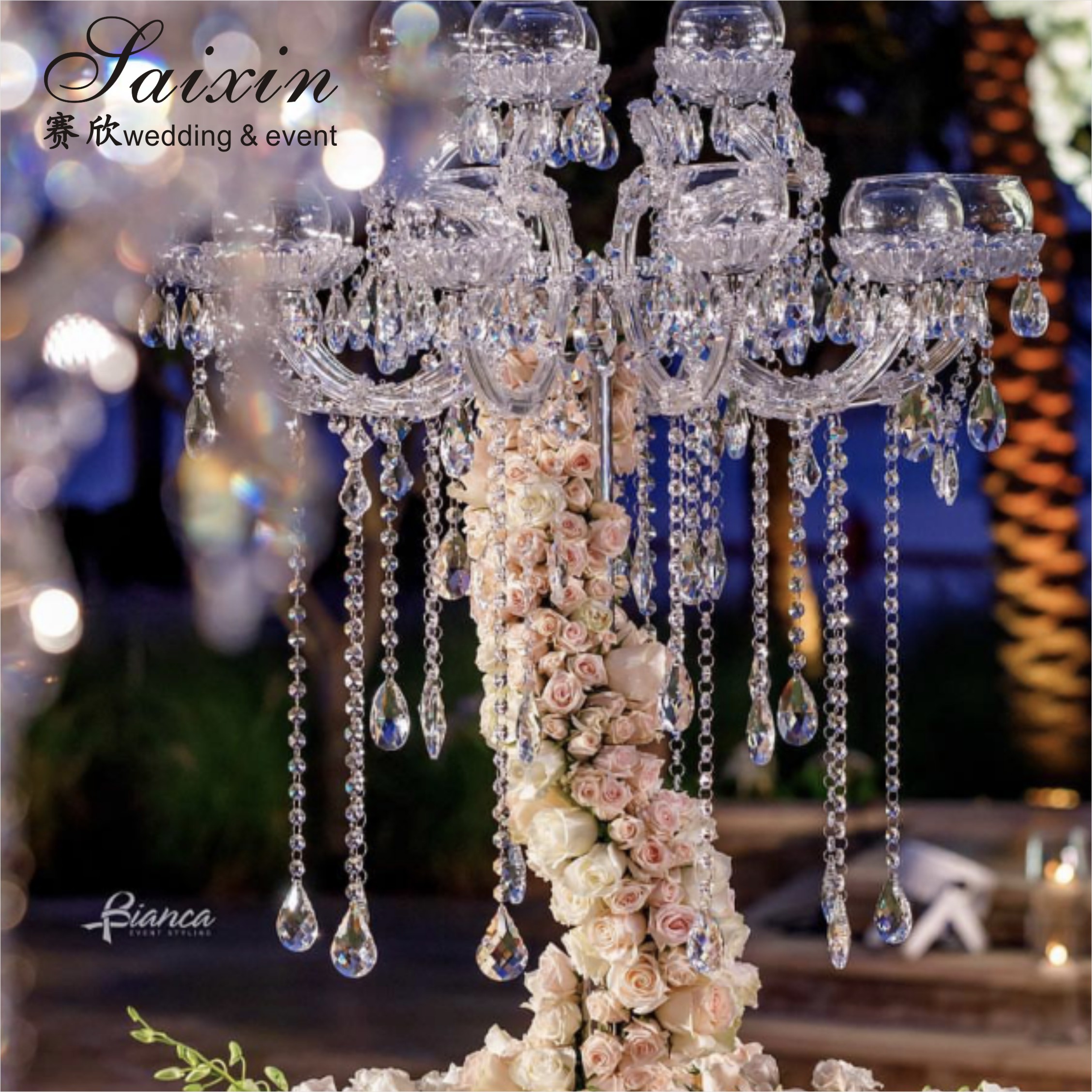 Wholesale Tall Wedding Decoration Centerpiece Gold Glass Wedding Flower Vase