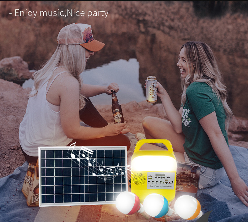 Global Sunrise 8000mah Solar Home Lighting System With Radio FM MP3