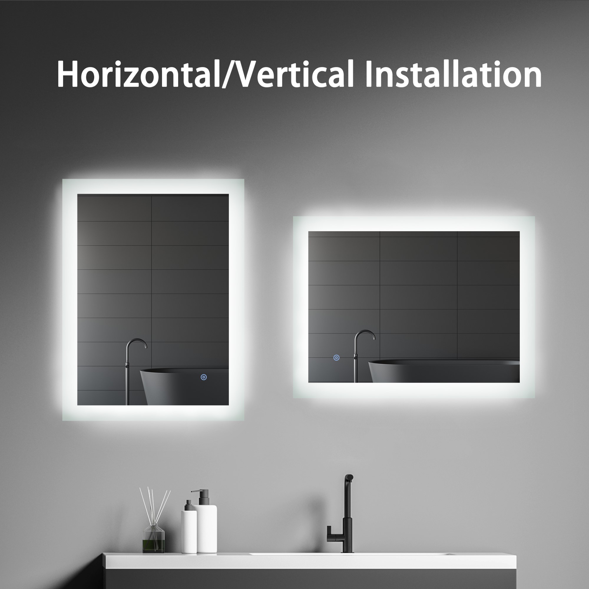 5mm Environmental Silver Mirror LED Backlit Touch Screen Smart Large Mirror for Bathroom