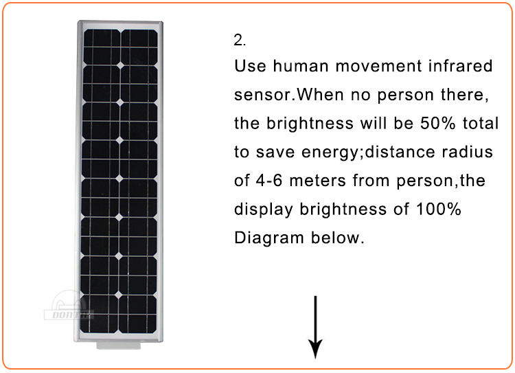 50w Bridgelux chips waterproof ip65 outdoor integrated solar led street light