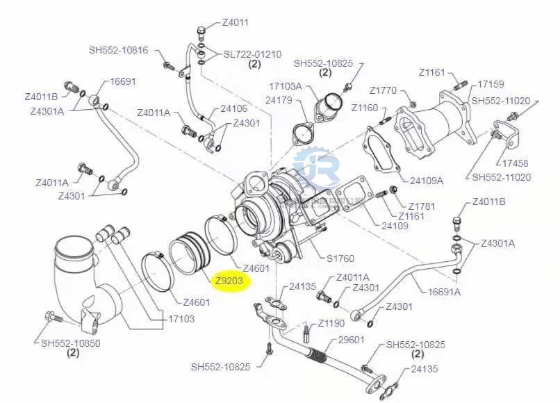 VHSZ92033895 Turbo Air Hose SK350-10 Kobelco Excavator Parts