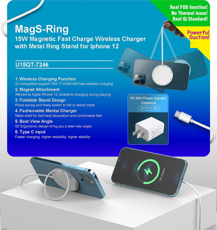Magsafe Wireless Charging Magnetic Plate , 15W Wireless Charger For IPhone 12 PRO 12