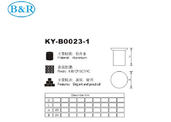 23 Mm Height Aluminum Alloy Handles B0023 Cheap Furniture Handles Knobs