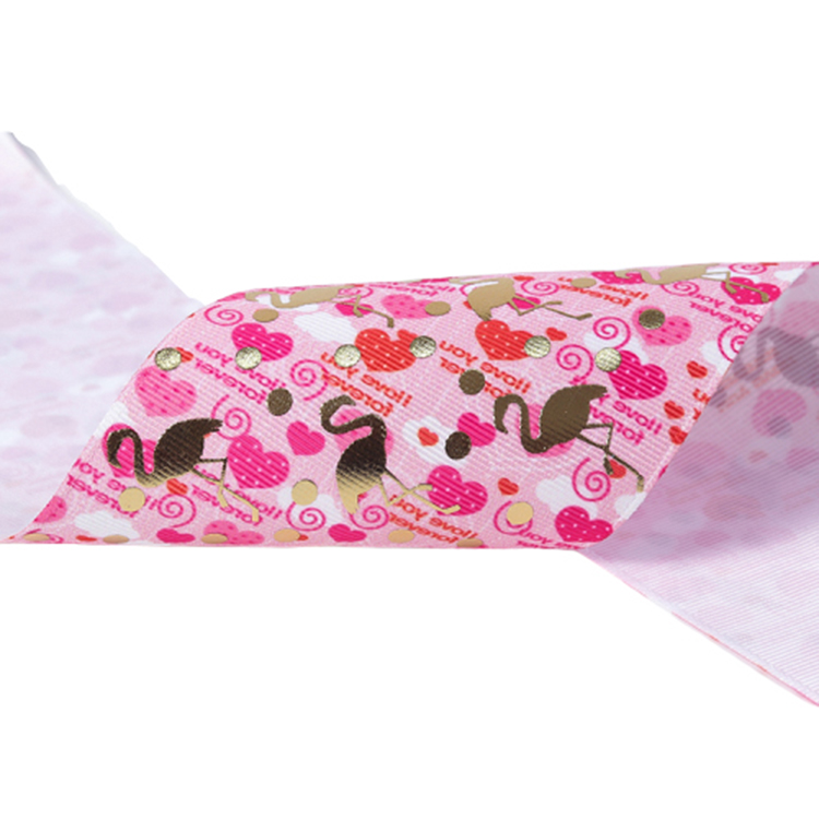 Customized Printing 75mm Wide Grosgrain Ribbon 100% Polyester Material