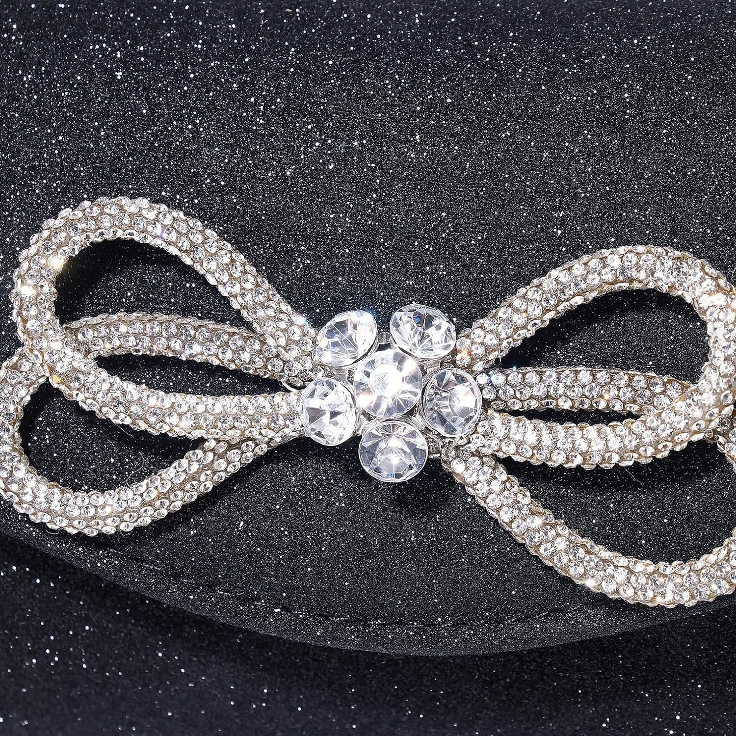 WOMEN EVENING HANDBAG SHINY CRYSTAL BOW FLAP CLUTCH PURSE FOR WOMEN WEDDING PARTY PROM PURSE