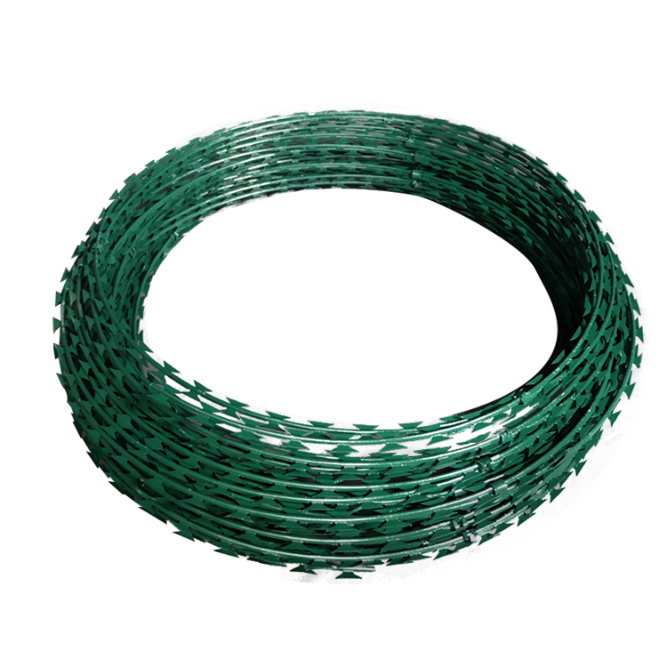 Stainless Steel Razor Barbed Wire 10mm Length PVC Coating