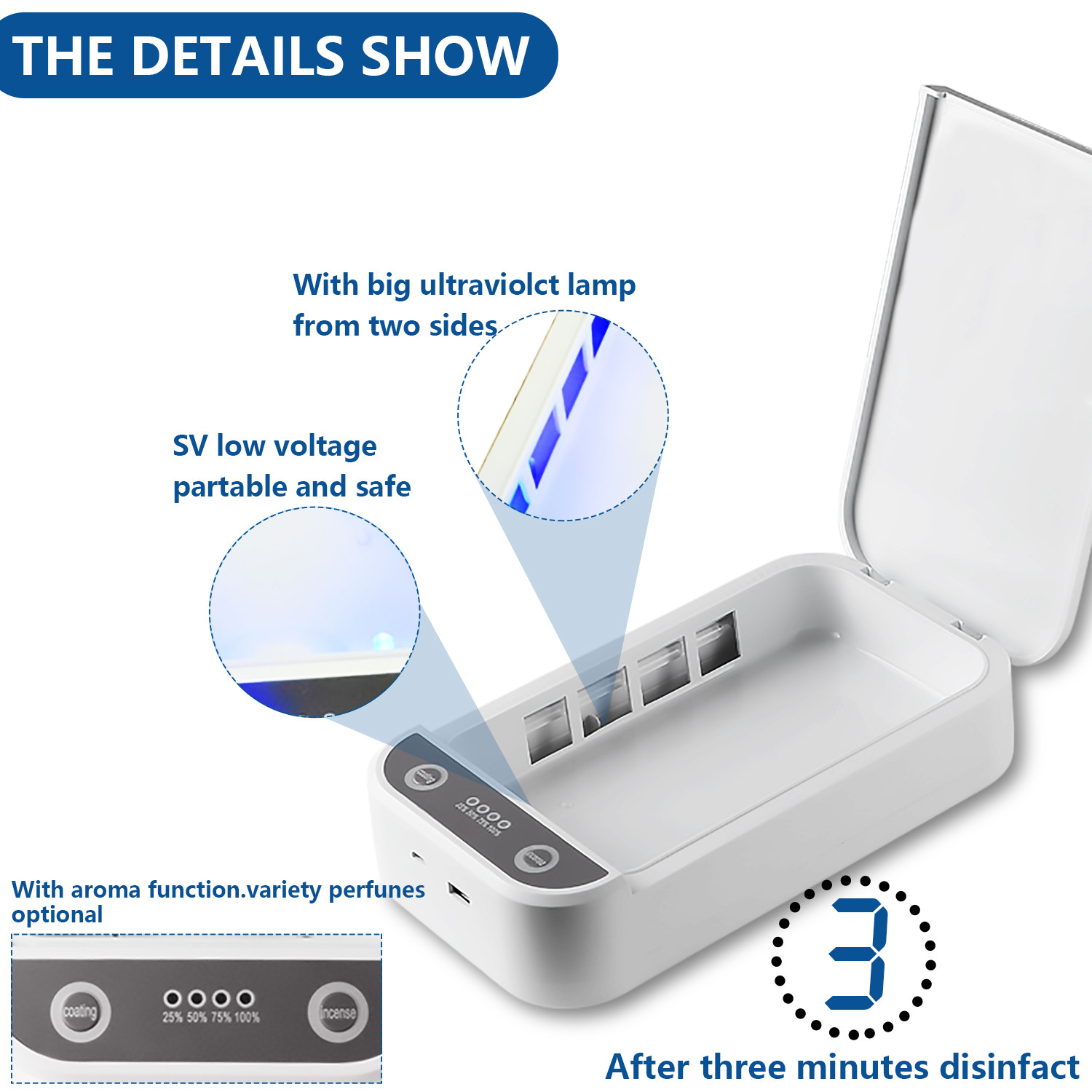 Large Capacity Mobile Phone Sanitizer Box Smart Ultraviolet Sterilisation