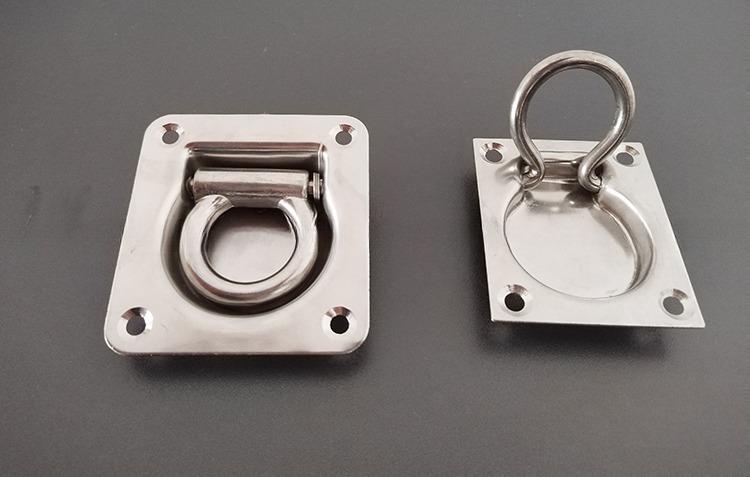 2000KN M.B.L Compression Stainless Steel Floor Mount Rope Car and Truck Accessories Lashing Tie Down D Rope Ring for Heavy-Duty
