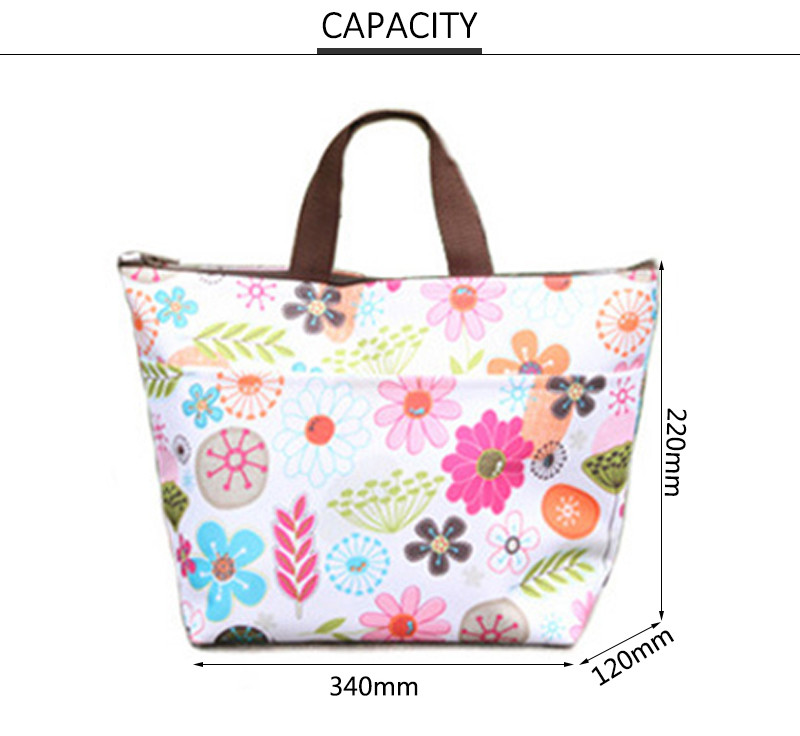 Reusable Oxford L34cm webbing buckle Thermal Lunch Bag