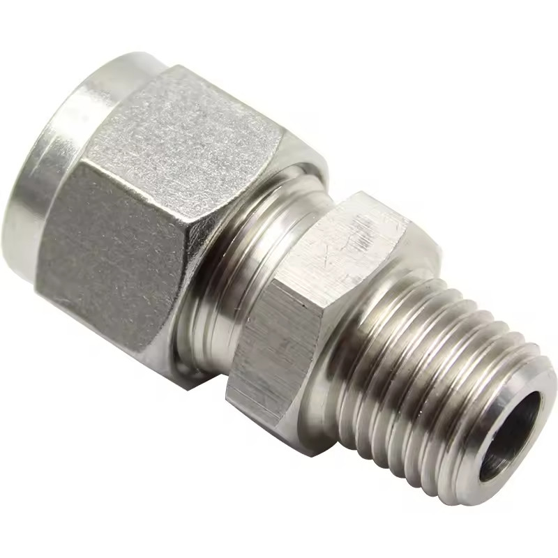 316 Stainless Steel 3/8 Inch Npt 1/2 Compression Fitting Swagelok Male Coupler Parker Fitting