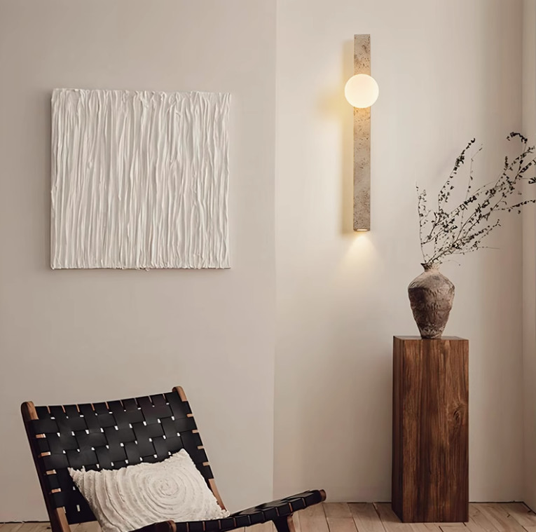 Yellow travertine good quality bedroom for home decorator interior stone wall lamp