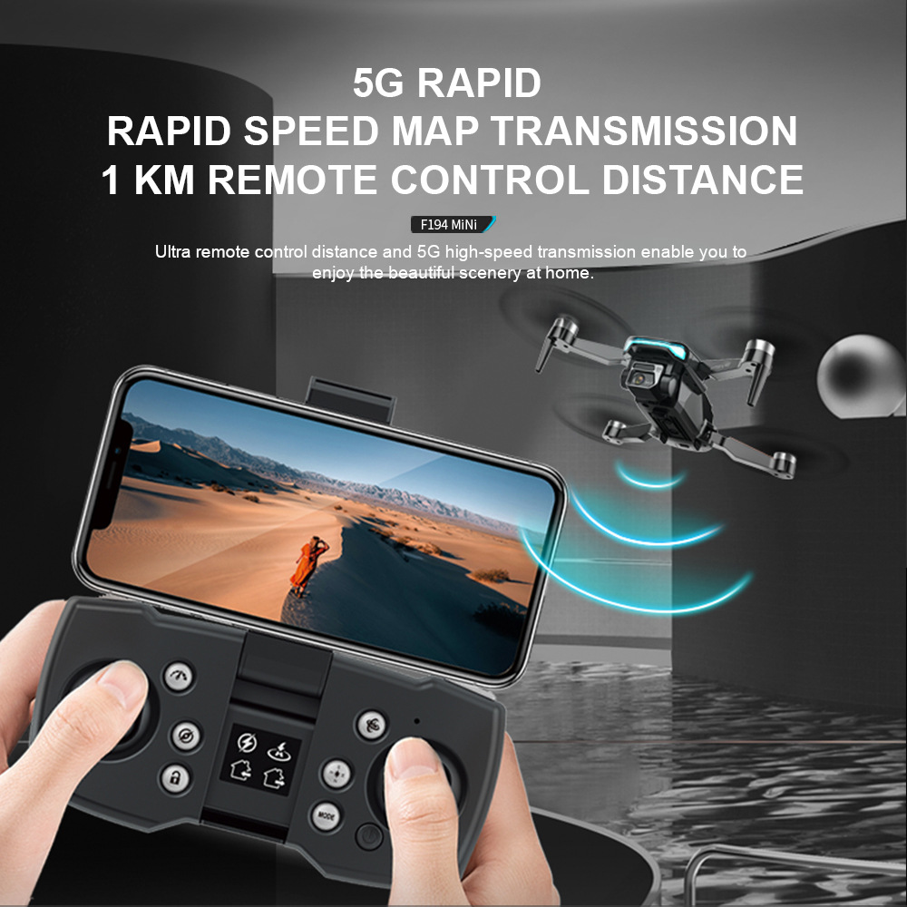 GPS Dual Camera Foldable Mini Drone F194 for Aerial Photography and Remote Control