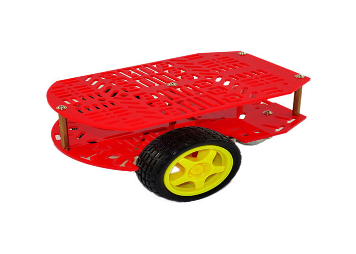 Two Wheel Drive Arduino Car Robot Multi - Hole With Red / Yellow Color