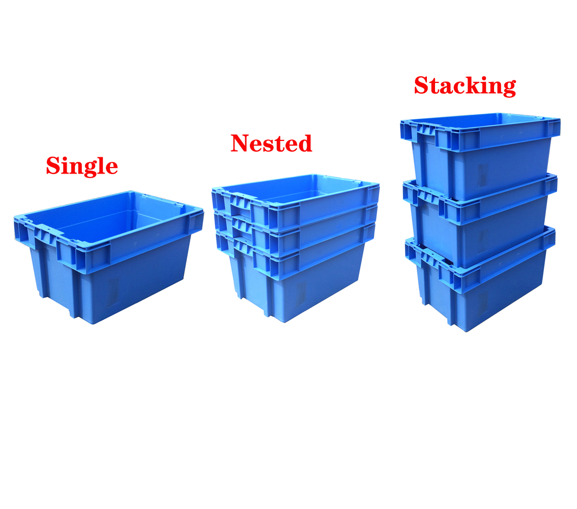 45L Heavy Duty Industrial Storage Logistic Plastic Transport Turnover Box with Logo