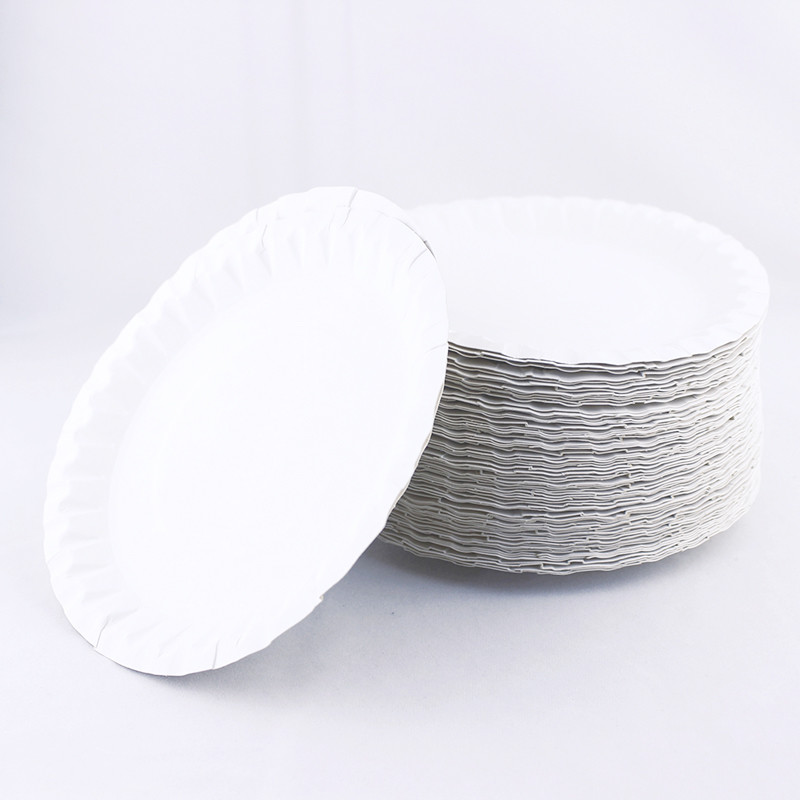 Party Disposable Birthday Cake Plates , Circular White Eco Friendly Paper Plates