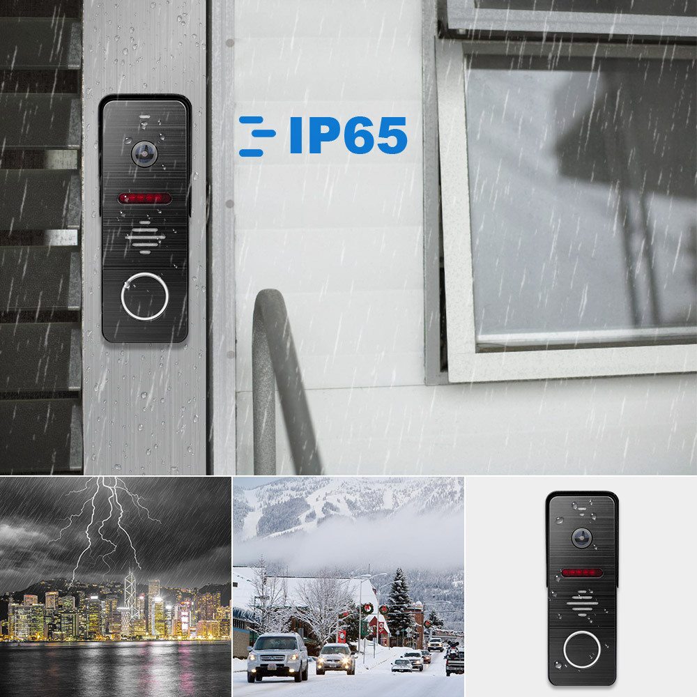 Villa 2 Wire Video Doorbell Home Intercom IP65 Waterproof 7 Inch Monitor