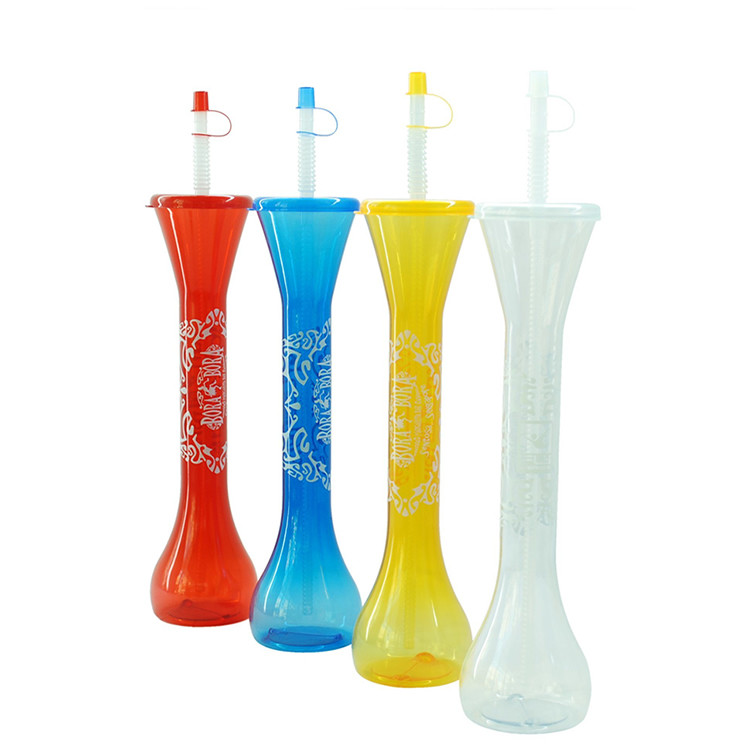 PET Party Yard Cups With Lids And Straws Luau Plastic Yard Glasses For Party Event