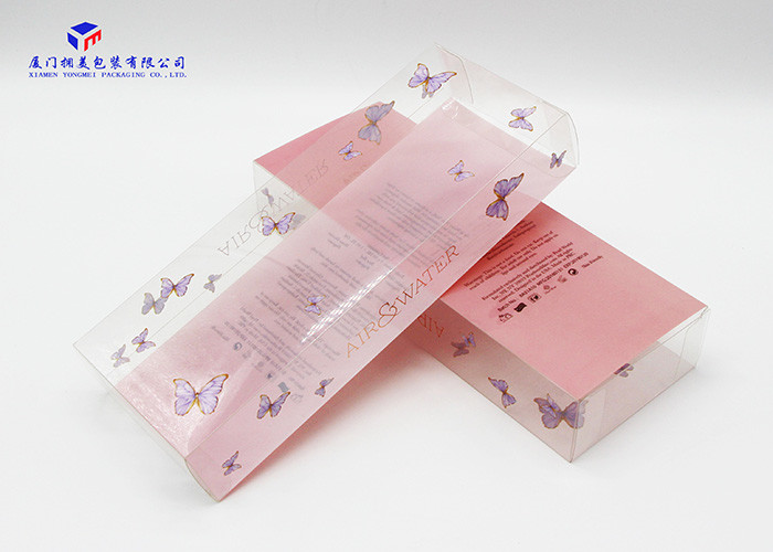 Custom Printed Plastic Boxes Rectangle Shape PET Plastic Box Gold Hot Stamping