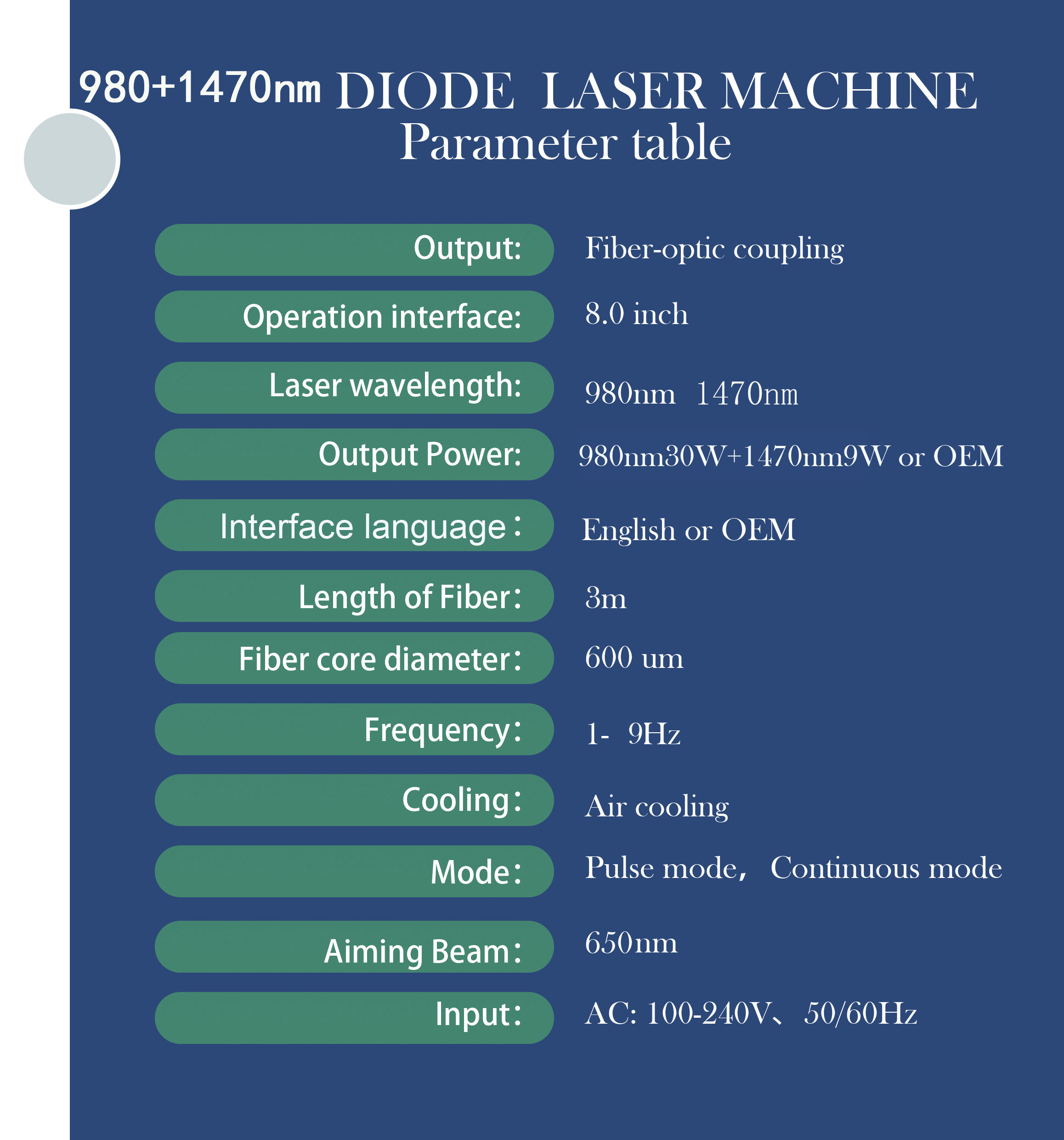 2M Fiber Length Endolift Laser With Air Cooling And Cooling System