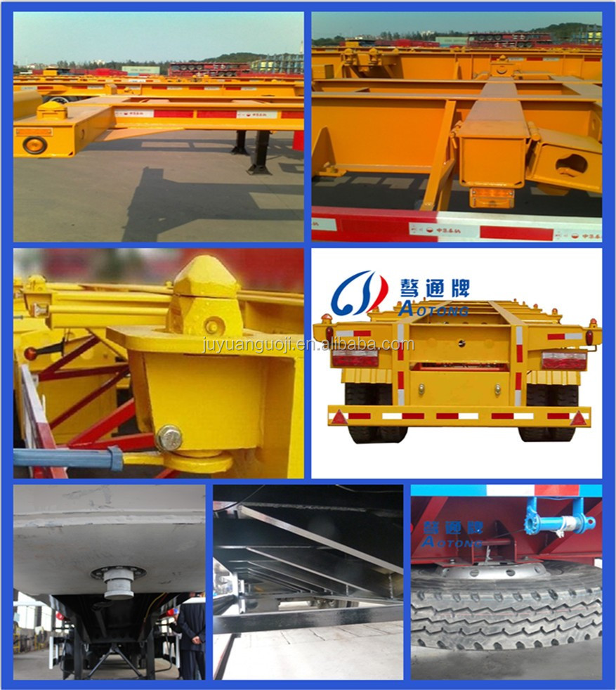 Steel 3 Axles 40ft 20ft 40ft Shipping Container Flat Semi Trailers for Country Markets