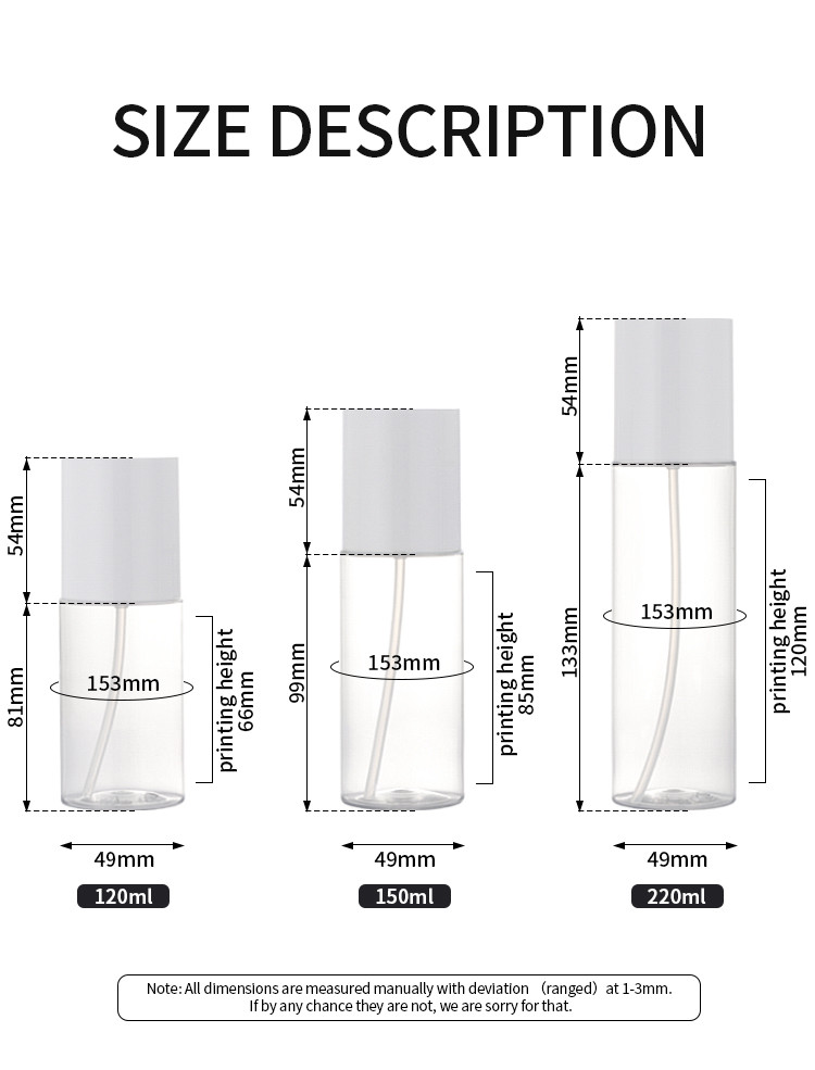 100ml Transparent White Cosmetic Lotion Bottle Cylinder Shape