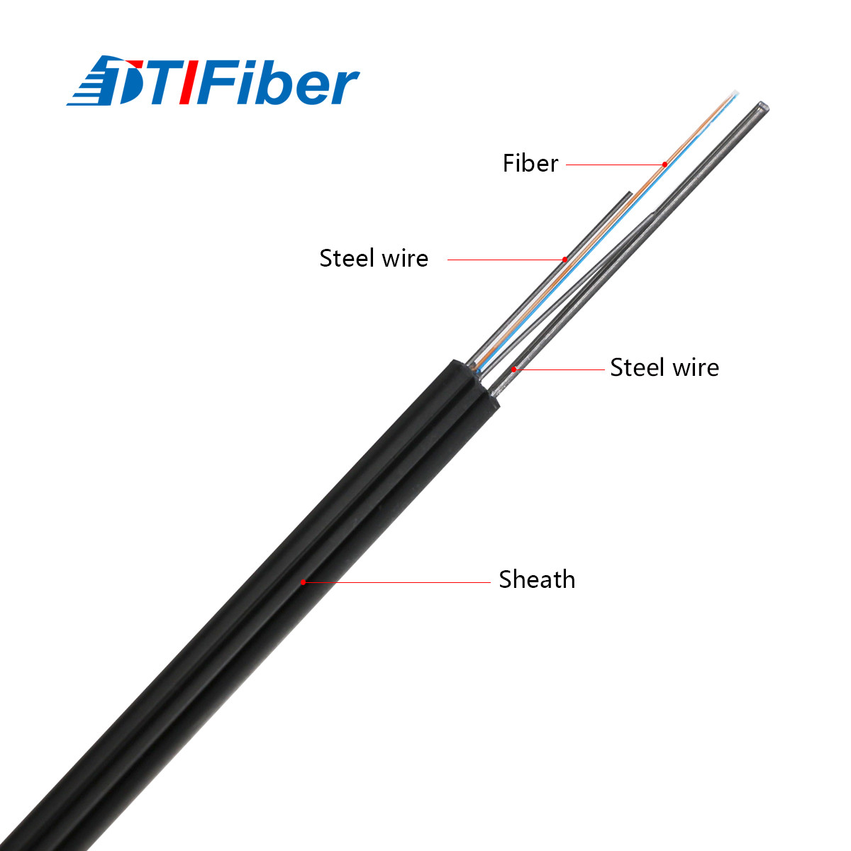 G657A1 G657A2 Gjyxch Fiber Optic Cable FTTH Outdoor 4 Core Flat Drop Self Supported