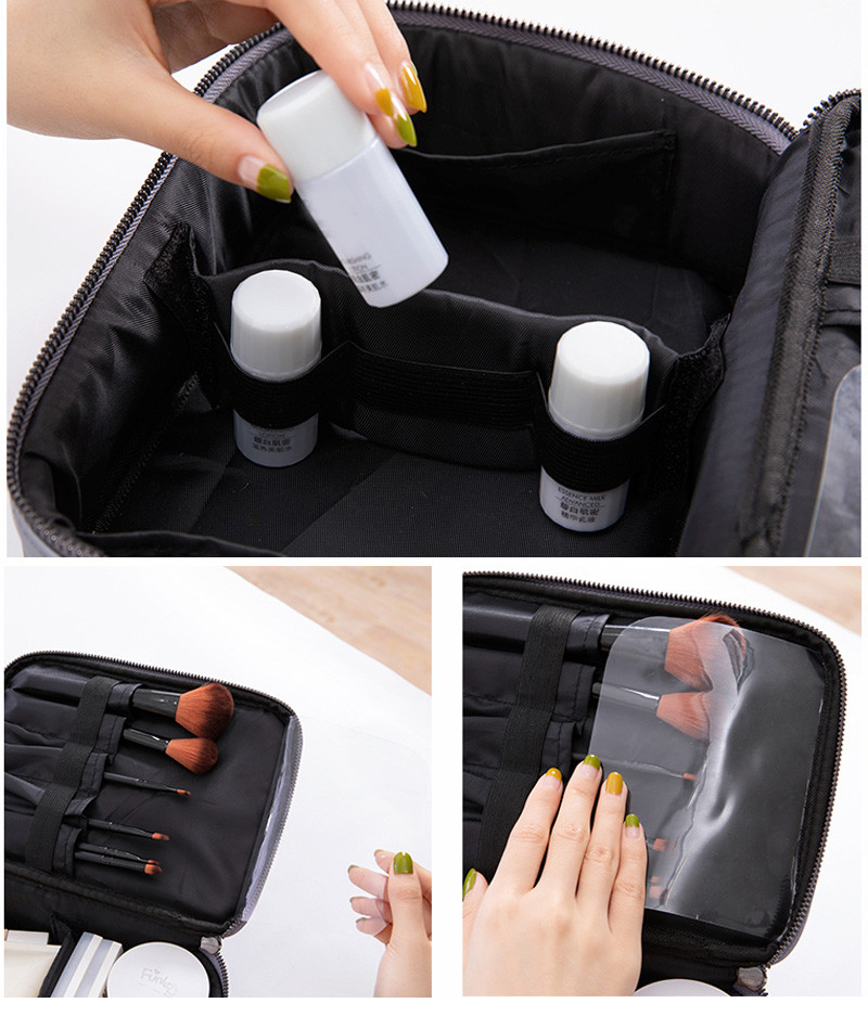Standard Size Cartoon Printed Toiletry Cosmetic Bag With Handle