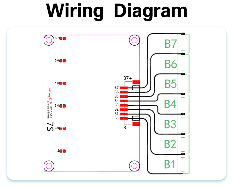 BMS Active Equalizer 24V 1A 7S Active Balancer Lipo / Lifepo4 Battery Balancing Board