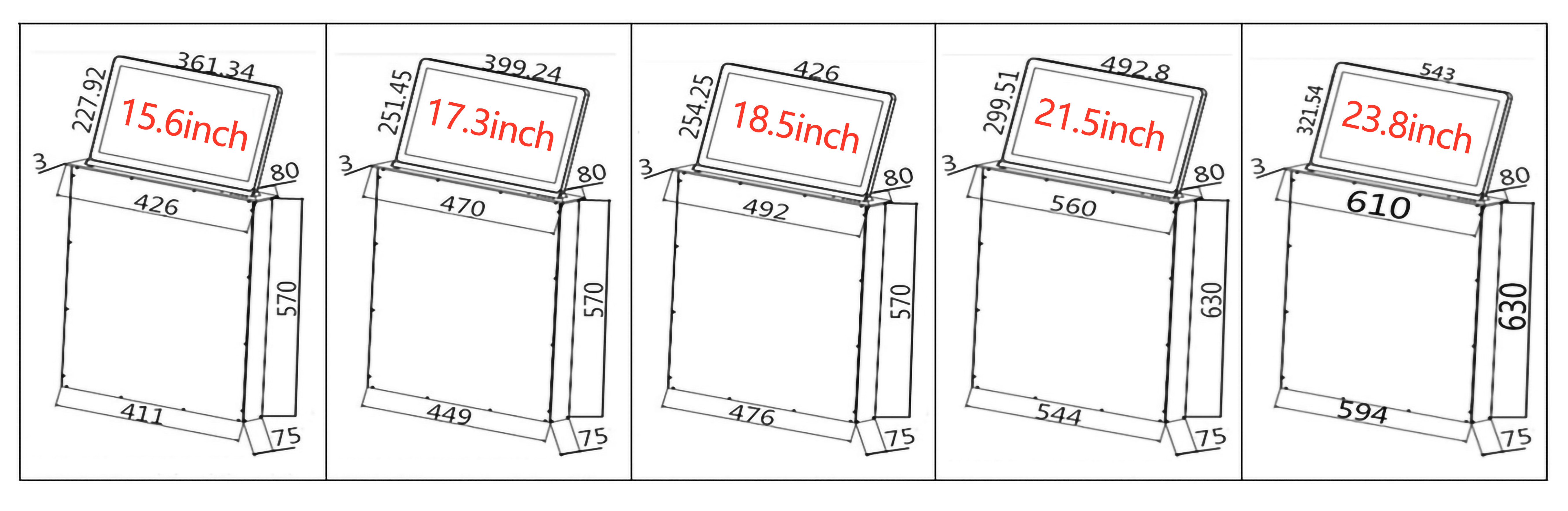 15.6 Inch Monitor Lift Hidden Conference Desktop LCD Motorized Lifting Monitor