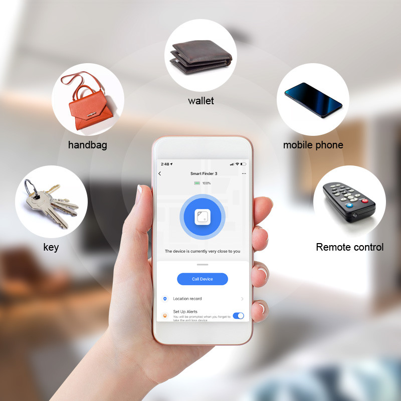 CR2032 Battery Bluetooth Key Finder Smart Wallet Tracker Anti Lost Alarm