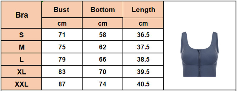 Blue Grey Gathered Women's Sports Bra Front Zip Shockproof Gym Running Fitness Crop Top
