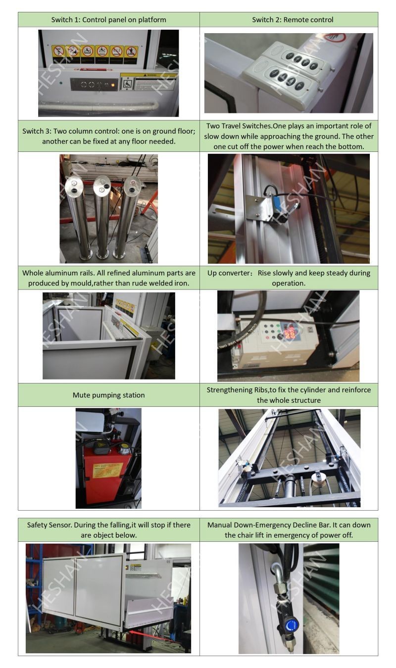 Semi Automatic Outdoor Vertical Wheelchair Lift Platform CE Emark Certified