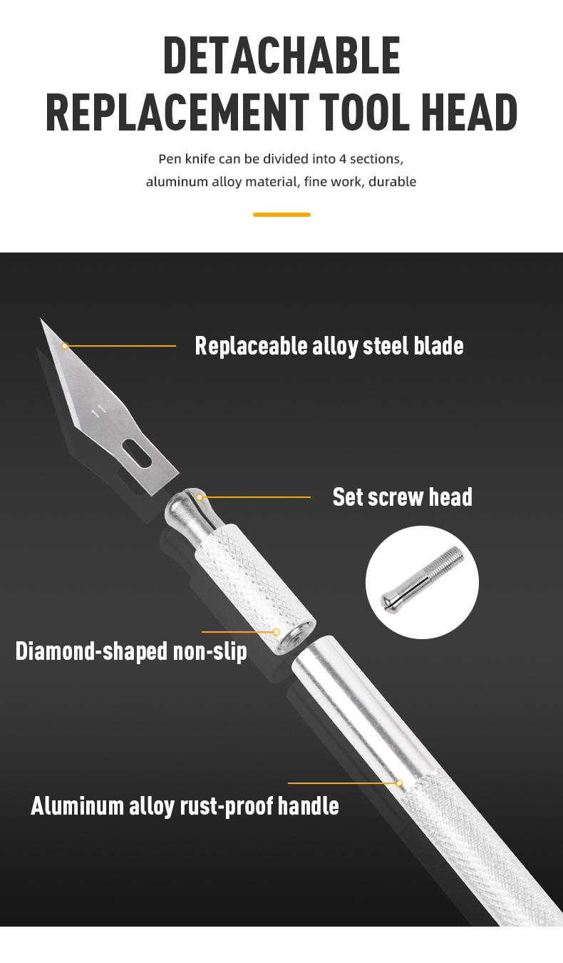 Metal Handle Scalpel Blade Knife for Craft Engraving Cutting Supplies DIY Stationery
