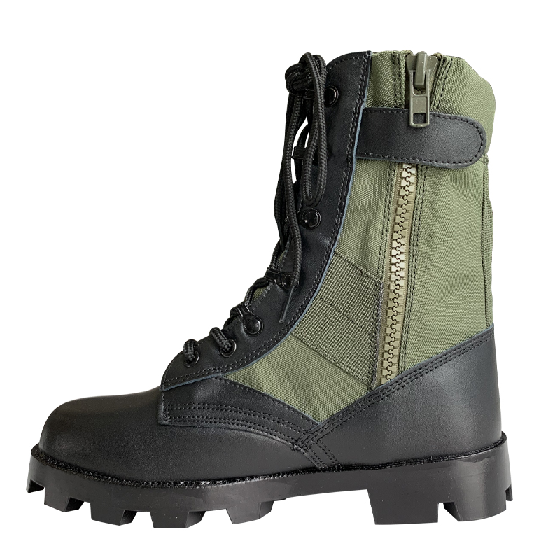 Comfortable Men's Green Hiking Boots with Durable Rubber Sole and Oxford Leather