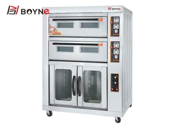 Commercial Bakery Kitchen Equipment Stainless Steel Two Deck Four Trays Gas Oven