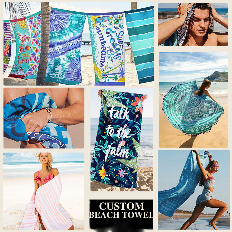 Custom Design Microfiber Beach Towel Fast Shipping Large Size Ideal for Summer Sports
