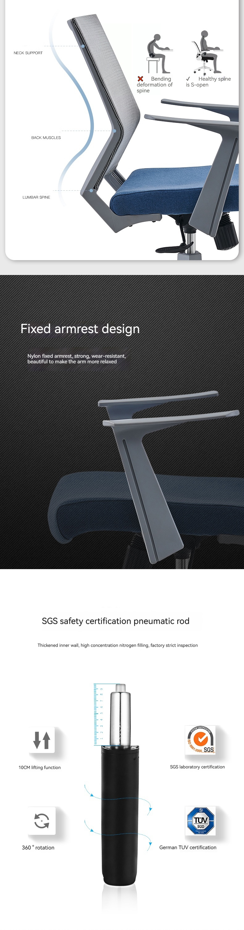 Modern Design Ergonomic Mesh Office Swivel Chair for Staff Comfort and Durability