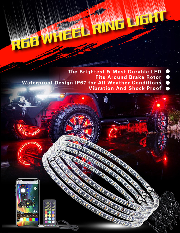 Rgb Multi Color Led Headlights App Controlled Double Row OEM Available