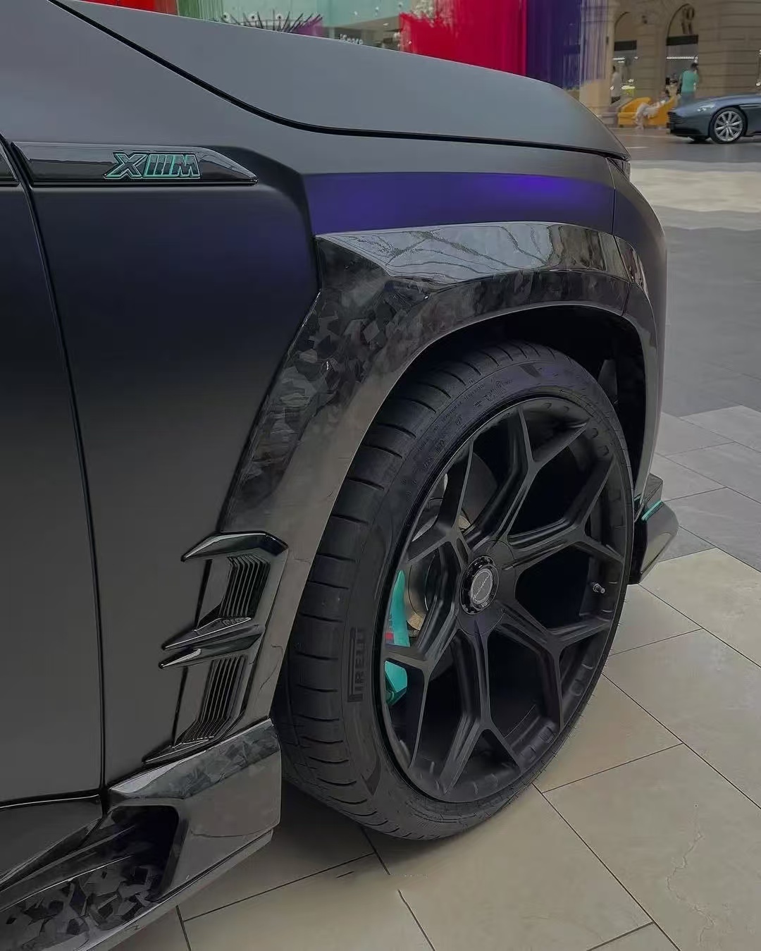 XM Bmw Wide Body Kit Carbon Fiber Front Lip Spoiler Black Bmw Side Skirt Wheel Arch