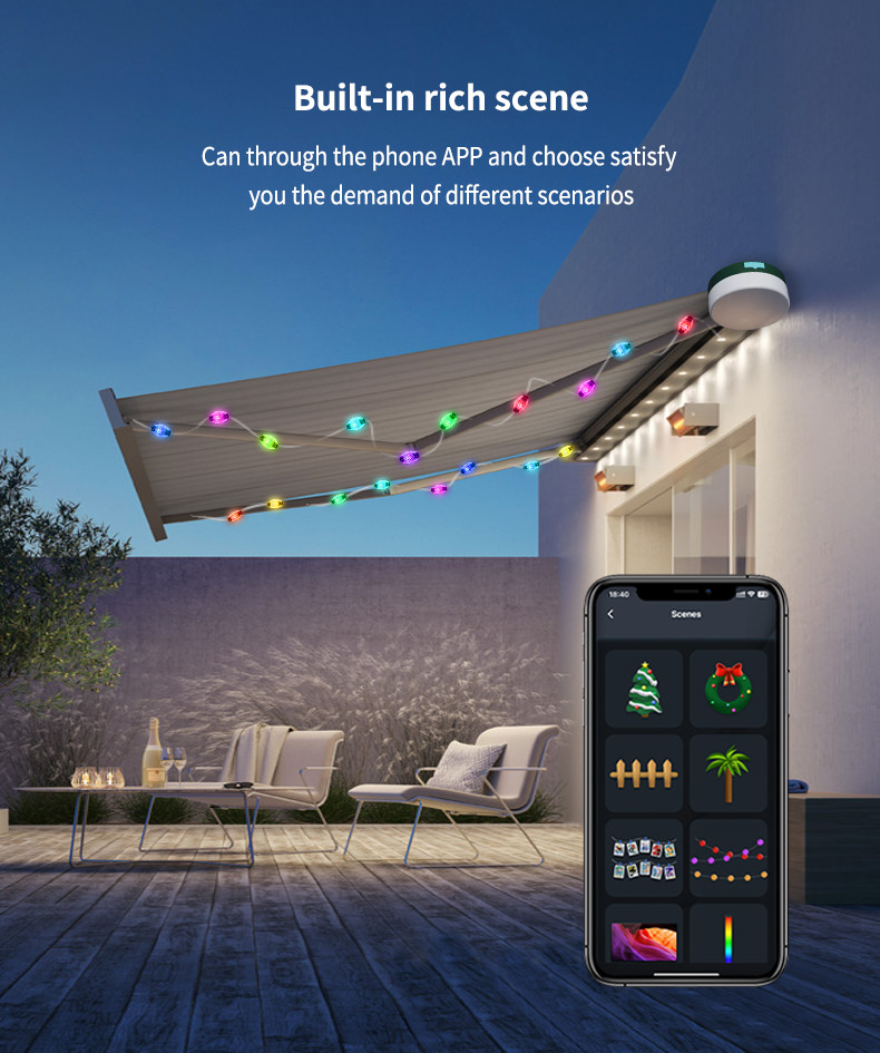 Green Orange Color Motion Sensor Outdoor Lights With Toughened Glass Lampshade