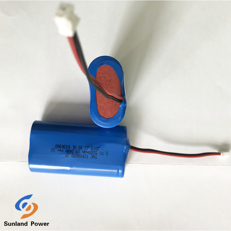 3.7V Rechargeable Lithium ion Battery ICR18650 1S2P with UL2054 For Lamp