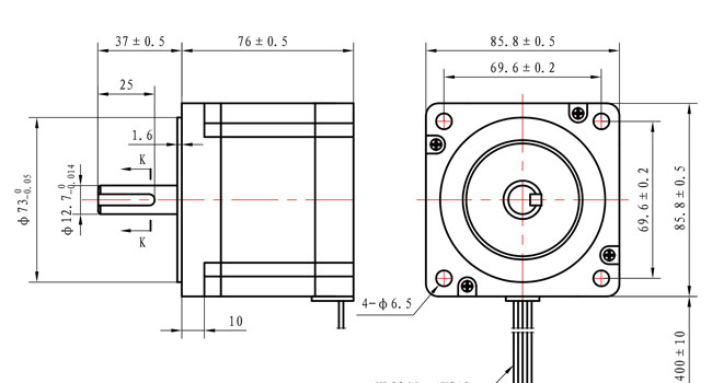 Nema 34 Bipolar 1.8 Deg Stepping Motor 86x86x76mm 4N.m 4 Wires For Printing Machine