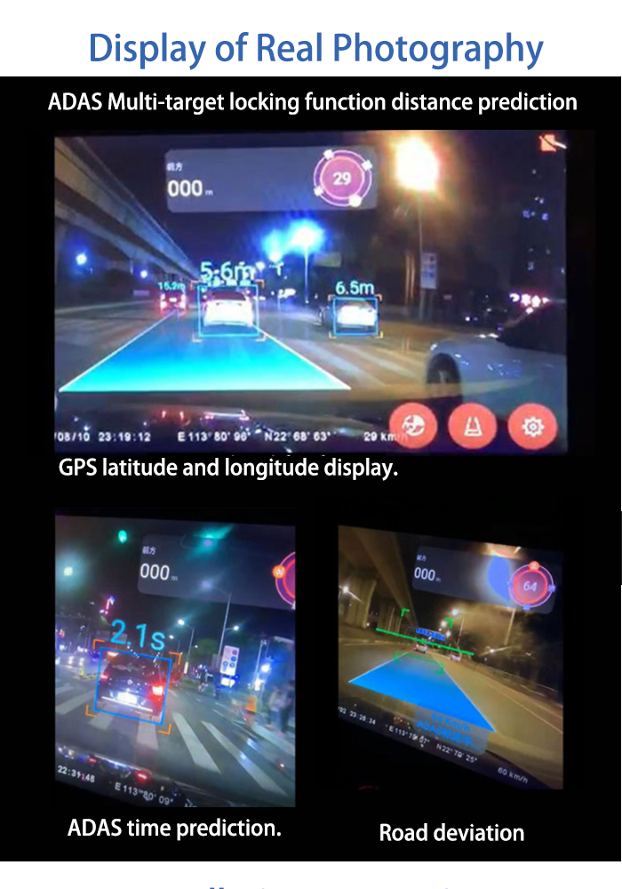 Wide Angle Recorder DVR Reverse Camera HD Night Vision Car Video DVR ADAS
