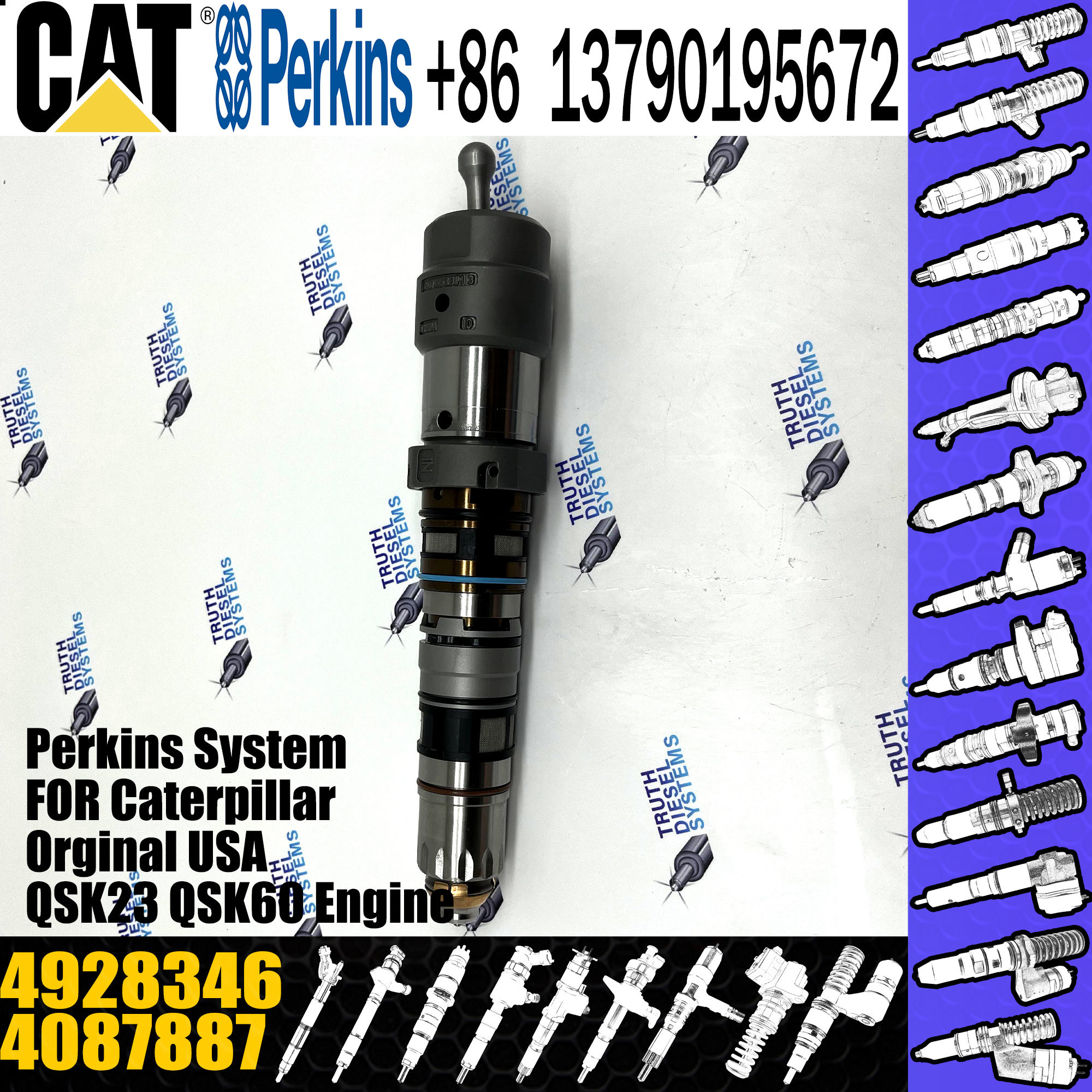 K19 KTA19 Cummins Diesel Injector 4087887 Diesel Engine Fuel Injector