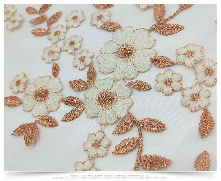 2018 Summer Newest Style Double Color Line Embroidery Fabric 140cm wide for wedding dress