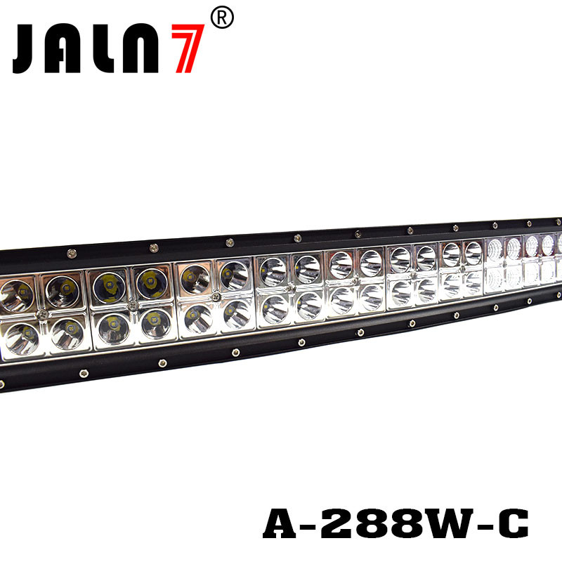 LED Light Bar JALN7 50Inch 288W Curved Spot Flood Combo LED Driving Lamp Super Bright Off Road Light LED Work Light Boat