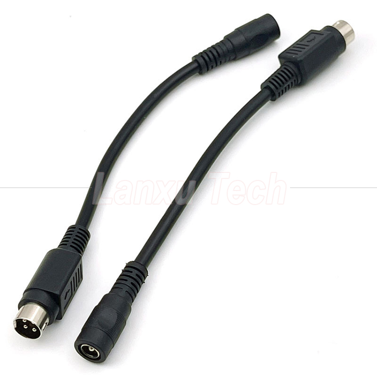 4 Pin Mini DIN to DC Female Jack 5.5x2.1mm Power Extension Cable for Camera DVD TV PC Barcode Printer