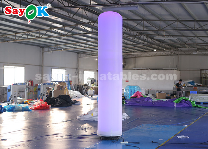 190T Nylon Cloth Inflatable Pillar With LED Lighting For Festival Decoration