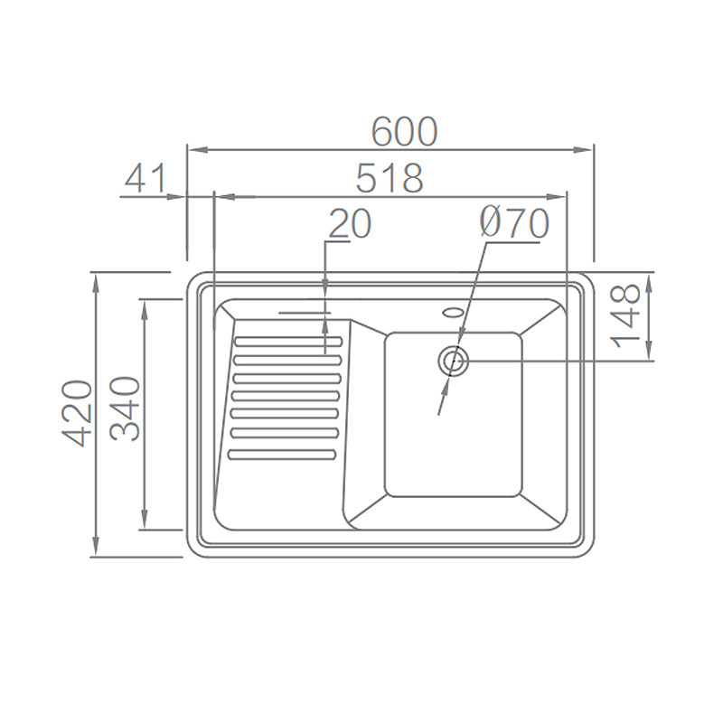 Vanity Rectangular Under Counter Wash Basin Ceram Material